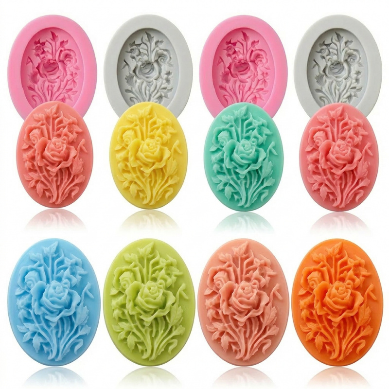Soap Making Silicone Molds - 4 moldes de silicone com formato